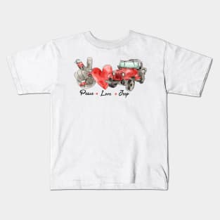 Peace love jeep Kids T-Shirt